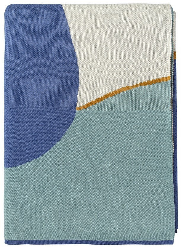 Плед из хлопка с авторским принтом синего цвета из коллекции freak fruit, 130х180 см (76785)