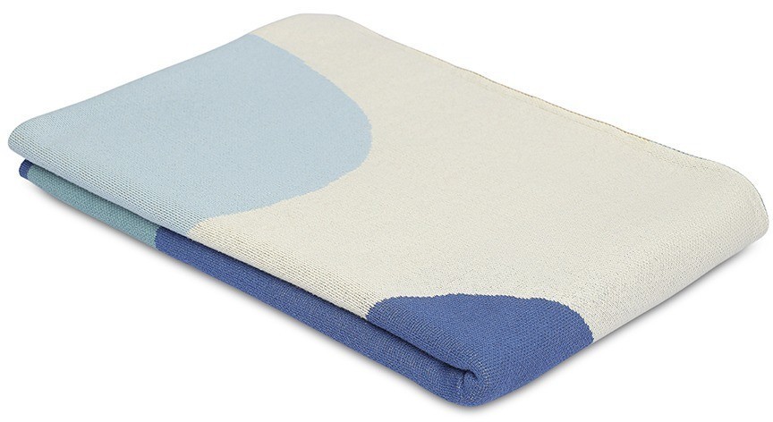 Плед из хлопка с авторским принтом синего цвета из коллекции freak fruit, 130х180 см (76785)