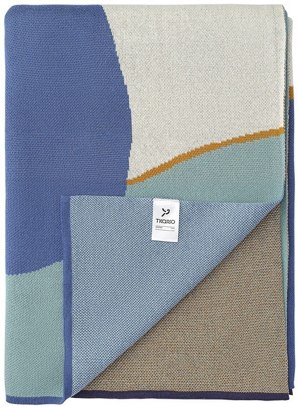 Плед из хлопка с авторским принтом синего цвета из коллекции freak fruit, 130х180 см (76785)