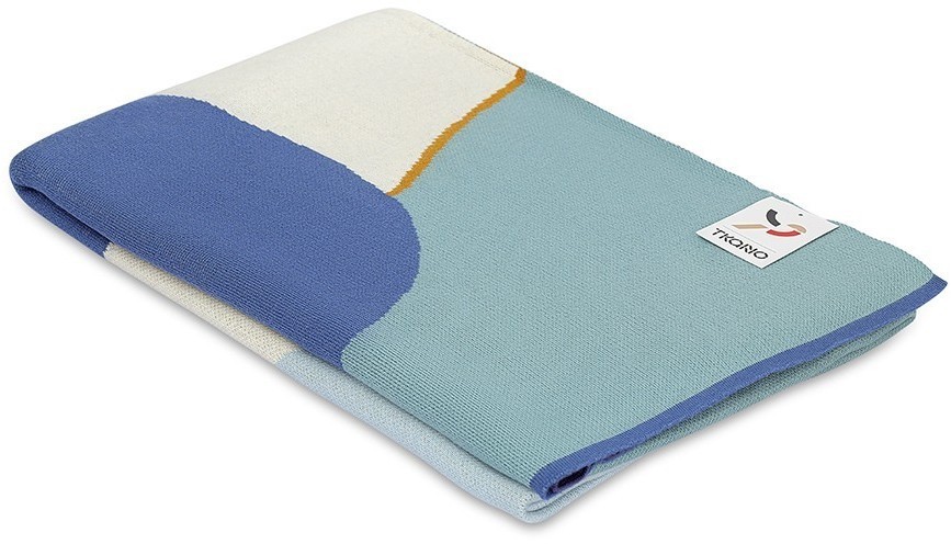 Плед из хлопка с авторским принтом синего цвета из коллекции freak fruit, 130х180 см (76785)