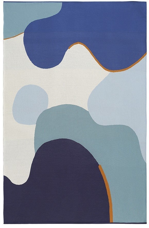 Плед из хлопка с авторским принтом синего цвета из коллекции freak fruit, 130х180 см (76785)