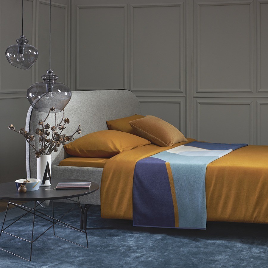 Плед из хлопка с авторским принтом синего цвета из коллекции freak fruit, 130х180 см (76785)