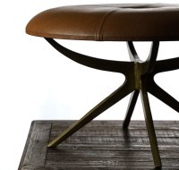 Пуф E334, 90, сталь, кожа, Antique brass, ROOMERS FURNITURE