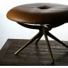 Пуф E334, 90, сталь, кожа, Antique brass, ROOMERS FURNITURE
