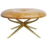 Пуф E334, 90, сталь, кожа, Antique brass, ROOMERS FURNITURE