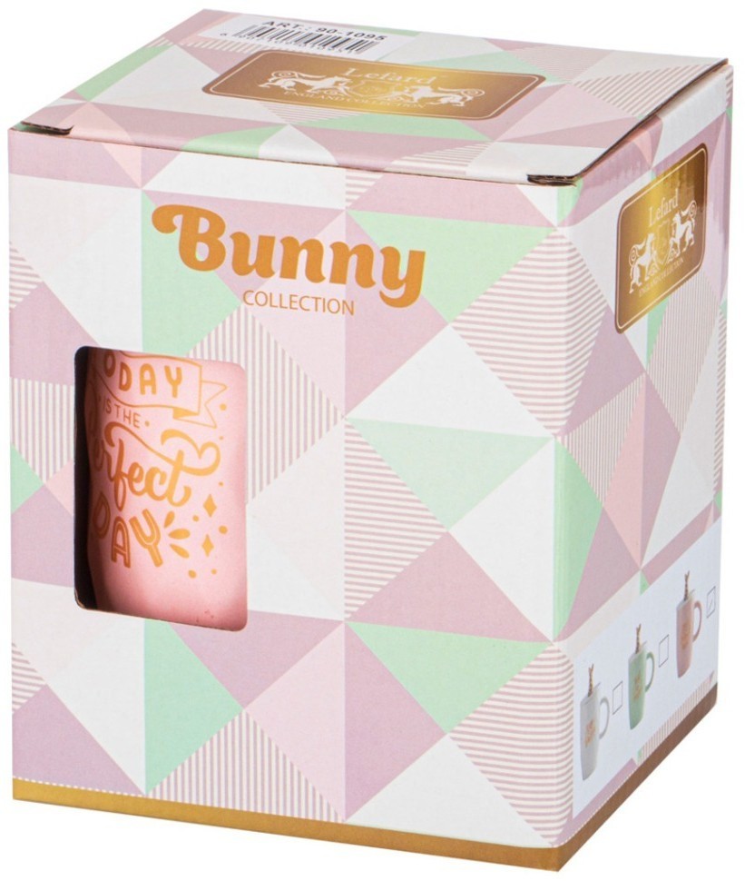 Кружка lefard с крышкой и ложкой bunny 390мл, розовая (90-1095)