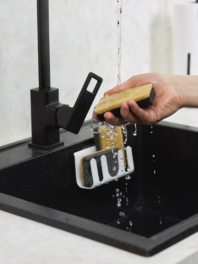 Набор губок для посуды из целлюлозы и кокосового волокна eco sponge, черные, 6 шт. (78839)