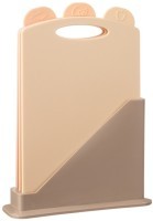 Набор разделочных досок из 3 шт+подставка 24*7.8*17cm цвет: бежевый Agness (671-509)