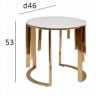 Стол журнальный мрам.стекло/золото d46*53см (TT-00011624)