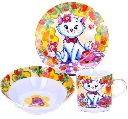 Детский набор посуды Котенок LORAINE (25473)