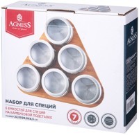 Набор для специй agness 6 пр. на подставке, 22,5х20,5х6,5см (912-049)