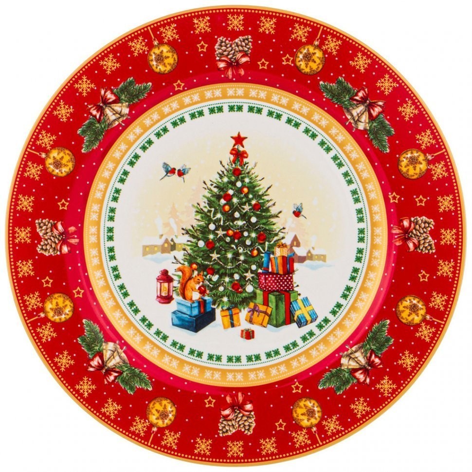 Тарелка закусочная lefard "елка" 20,5 см красная (85-1604)