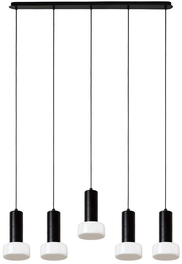 Светильник подвесной каскадный fungus, D15х25 см, 5 плафонов, белый/черный (77492)