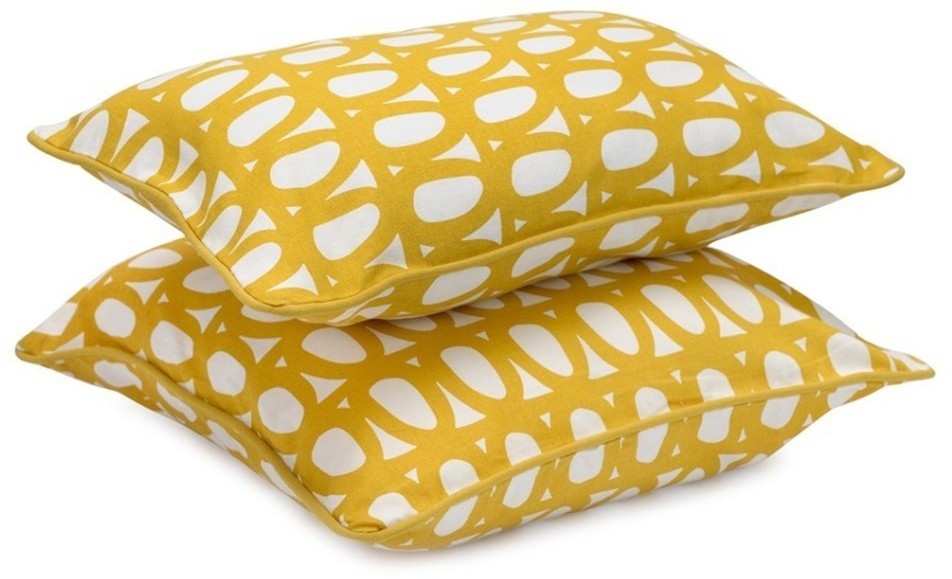 Чехол на подушку с принтом twirl горчичного цвета из коллекции cuts&pieces, 45х45 см (63545)