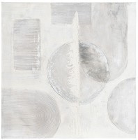 Панно декоративное с ручной росписью by feel, 100х100 см, черно-белое (76483)