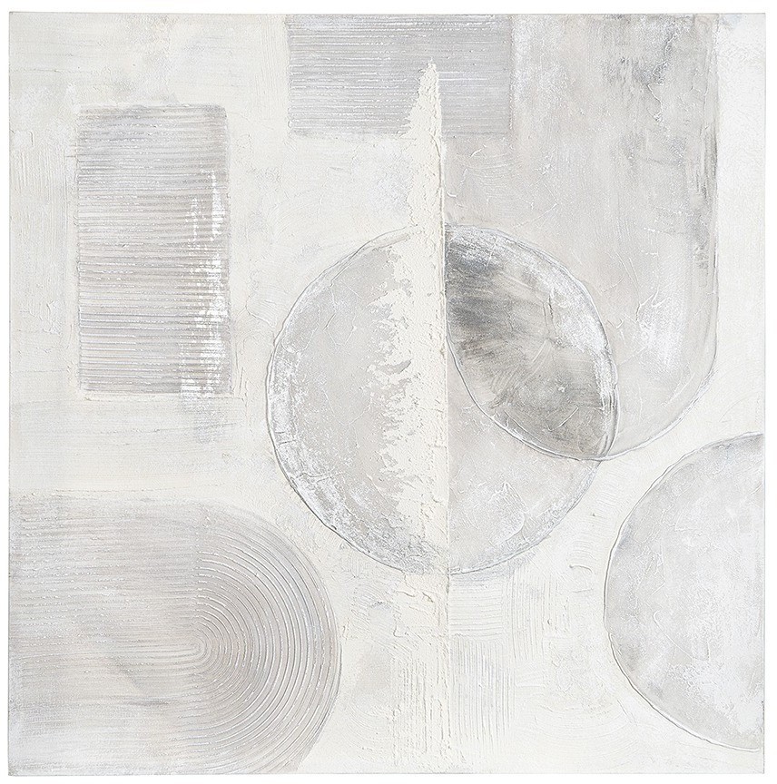 Панно декоративное с ручной росписью by feel, 100х100 см, черно-белое (76483)