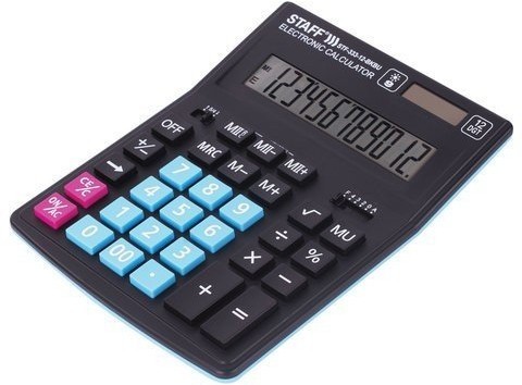Калькулятор настольный Staff Plus STF-333-BKBU 12 разрядов 250461 (86053)