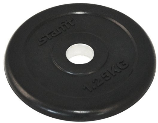 Диск обрезиненный BB-202 d=26 мм, стальная втулка, черный, 1,25 кг (78501)