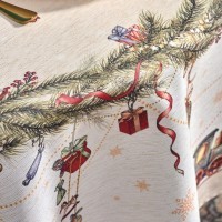 Скатерть  140х300 cm овальная, "щелкунчик" цвет: бежевый, tm lefard, полиэстер 100% (986-002-29)