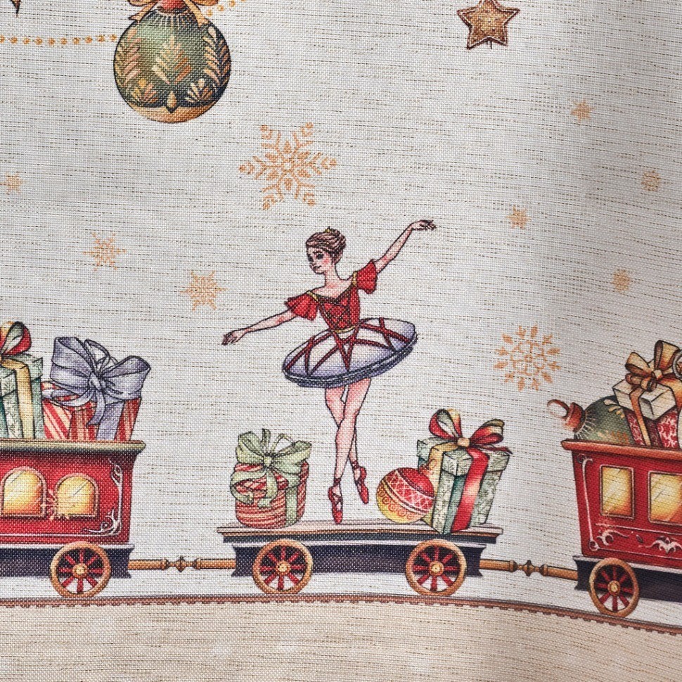 Скатерть  140х300 cm овальная, "щелкунчик" цвет: бежевый, tm lefard, полиэстер 100% (986-002-29)