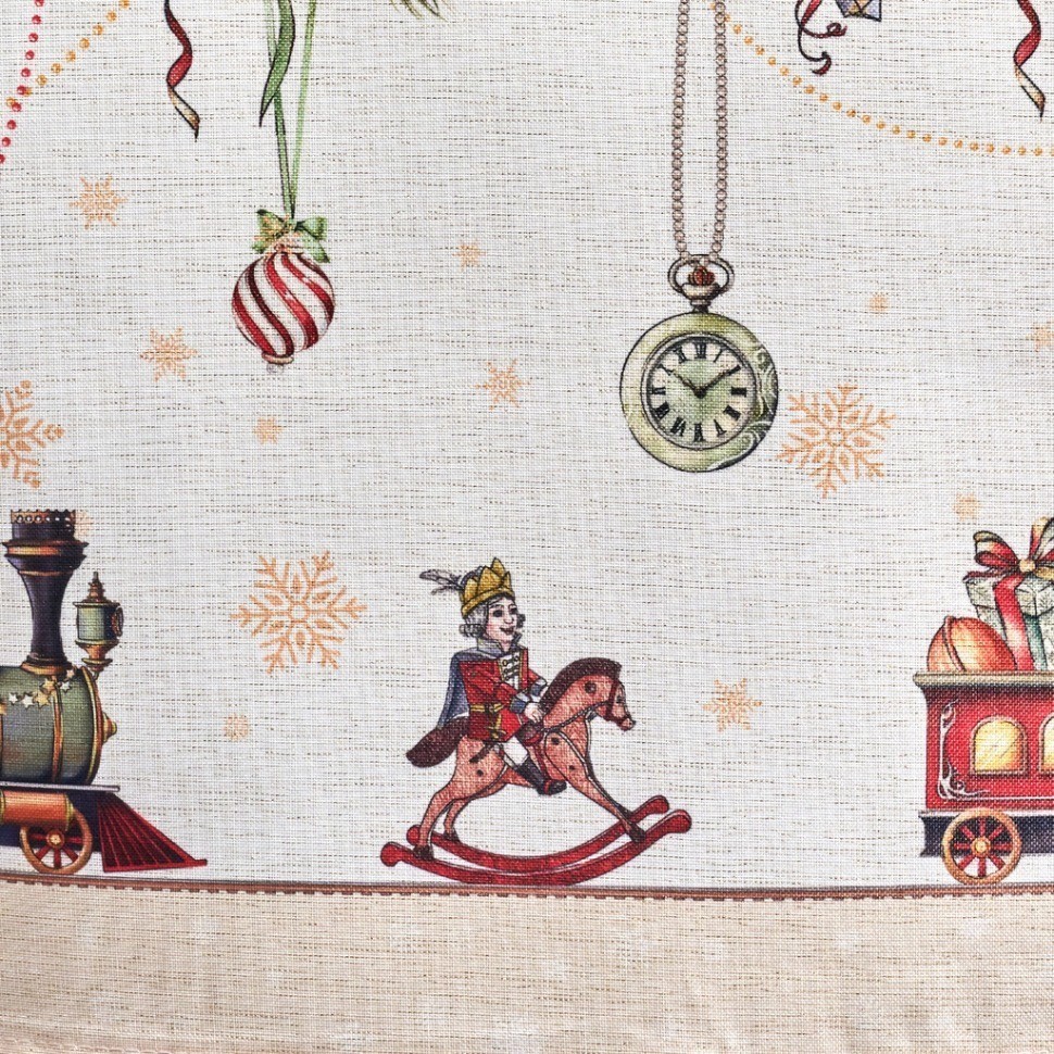 Скатерть  140х300 cm овальная, "щелкунчик" цвет: бежевый, tm lefard, полиэстер 100% (986-002-29)