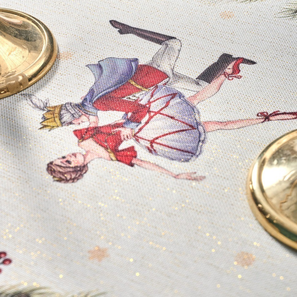 Скатерть  140х300 cm овальная, "щелкунчик" цвет: бежевый, tm lefard, полиэстер 100% (986-002-29)