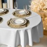 Скатерть  140х180 cm овальная, "феерия. серебро", цвет: белый, tm lefard, полиэстер 100% (986-004-27)