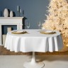 Скатерть  140х180 cm овальная, "феерия. серебро", цвет: белый, tm lefard, полиэстер 100% (986-004-27)