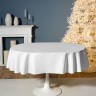 Скатерть  140х180 cm овальная, "феерия. серебро", цвет: белый, tm lefard, полиэстер 100% (986-004-27)