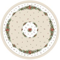 Скатерть  d145 cm круглая, "celebration", цвет: бежевый, tm lefard, полиэстер 100% (986-001-24)