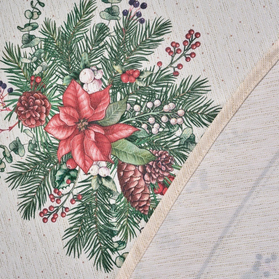 Скатерть  d145 cm круглая, "celebration", цвет: бежевый, tm lefard, полиэстер 100% (986-001-24)