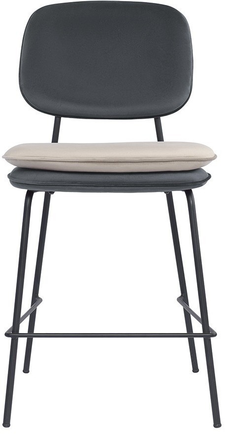 Стул полубарный pea, велюр, темно-серый/бежевый (77075)