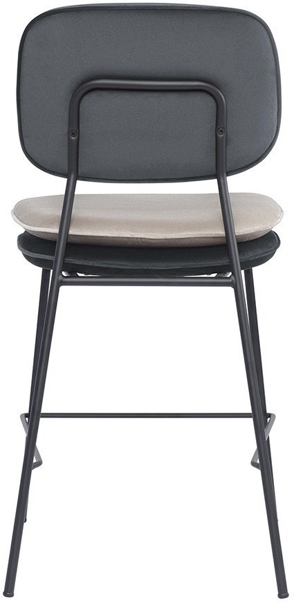 Стул полубарный pea, велюр, темно-серый/бежевый (77075)