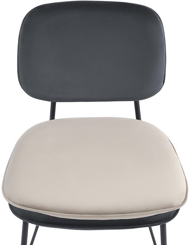 Стул полубарный pea, велюр, темно-серый/бежевый (77075)