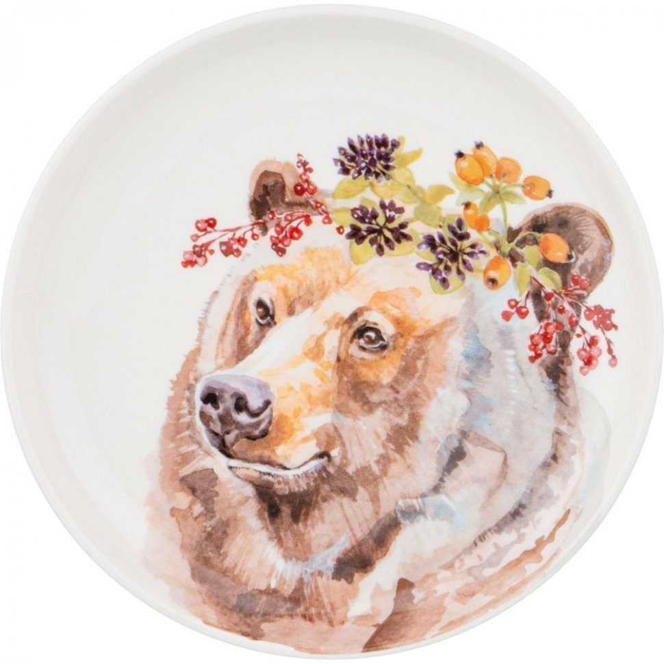 Тарелка закусочная "лесная сказка" медведь, 19см Lefard (409-155)