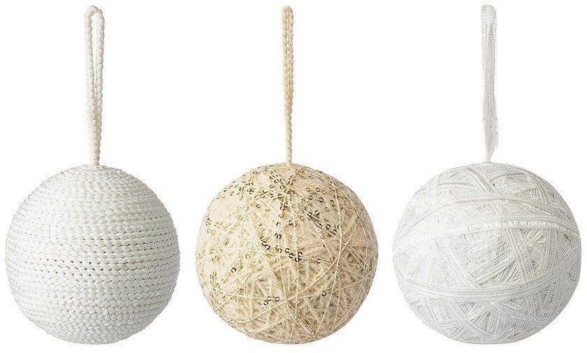 Набор ёлочных украшений white elegance коллекции new year essential, 3 шт. (78340)