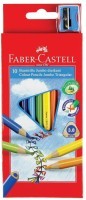 Карандаши цветные утолщенные трехгранные Faber Castell Jumbo 10 цветов с точилкой 116510 (65756)