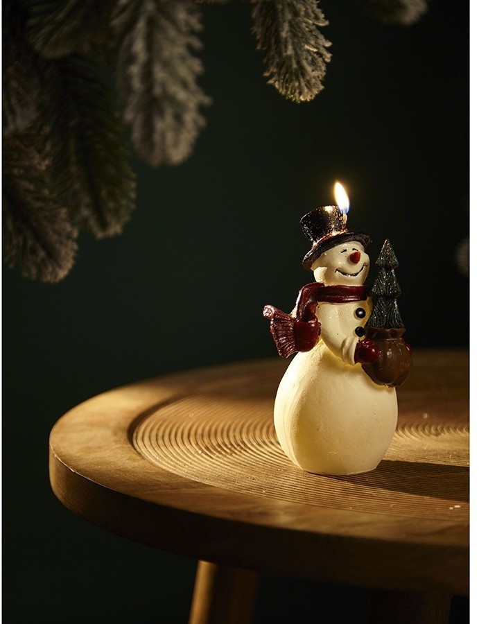 Свеча декоративная festive snowman из коллекции new year essential, 15 см (78353)