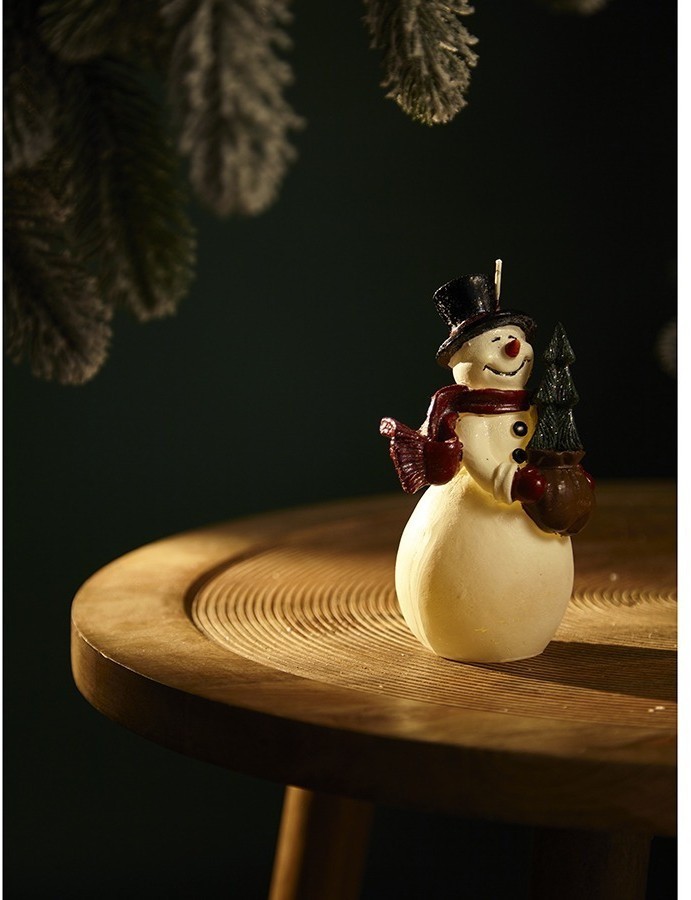 Свеча декоративная festive snowman из коллекции new year essential, 15 см (78353)