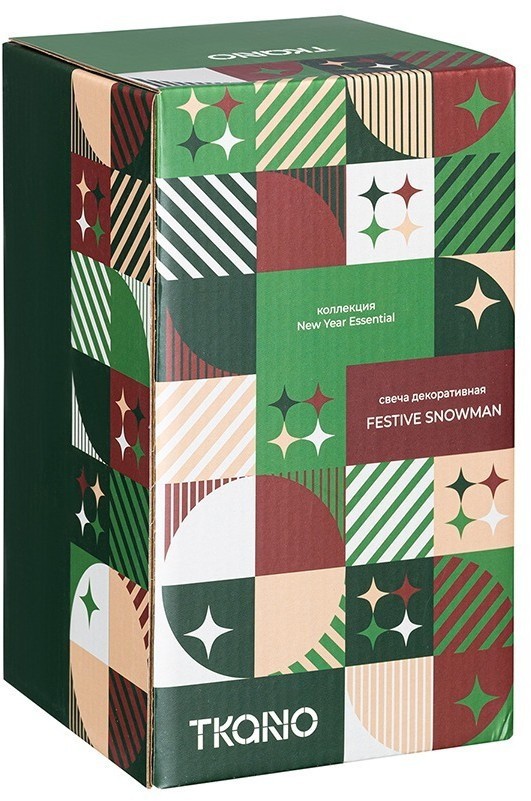 Свеча декоративная festive snowman из коллекции new year essential, 15 см (78353)