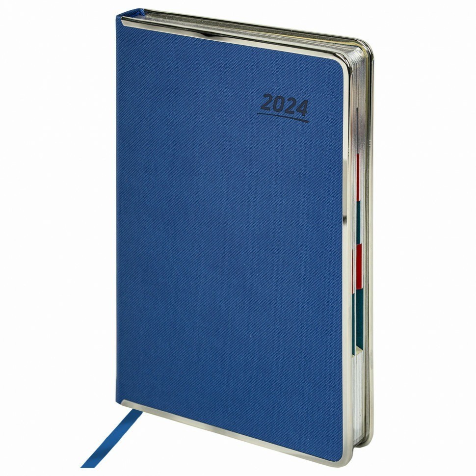Ежедневник датированный 2024 г. А5 148х218 мм Galant "Infinity", под кожу, синий, 114768 (89391)