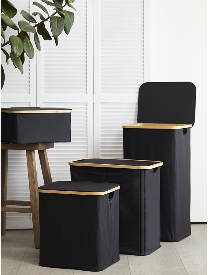 Корзина для белья neat tall, 41х35х74 см, черная (77872)