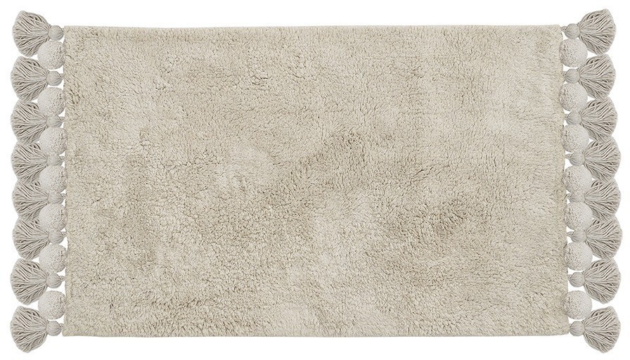Коврик для ванной ворсовый с кисточками светло-серого цвета из коллекции essential, 50х80 см (76139)