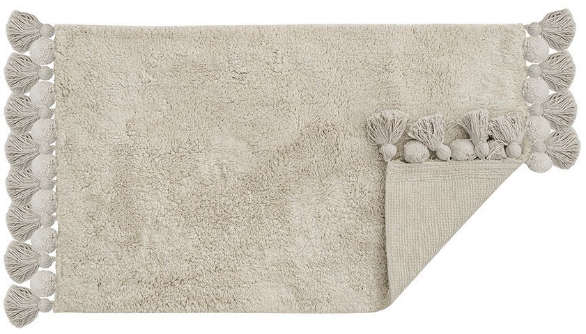Коврик для ванной ворсовый с кисточками светло-серого цвета из коллекции essential, 50х80 см (76139)