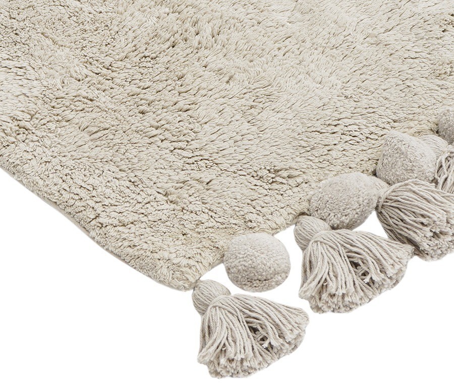 Коврик для ванной ворсовый с кисточками светло-серого цвета из коллекции essential, 50х80 см (76139)