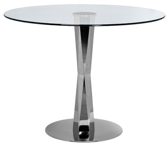 Стол обеденный стекло прозр/хром d.100*76см (TT-00011184)