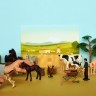 Набор фигурок животных  серии "Мир лошадей": Конюшня игрушка, лошади, фермер, наездница, инвентарь -  20 предметов (ММ205-060)