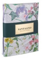 Кпб 2-х сп &quot;флёр&quot;,хлопок 100%,белый+сиреневый,под175*215 -1шт., пр 240*240 -1шт., нав 70*50*5-2шт SANTALINO (985-220)