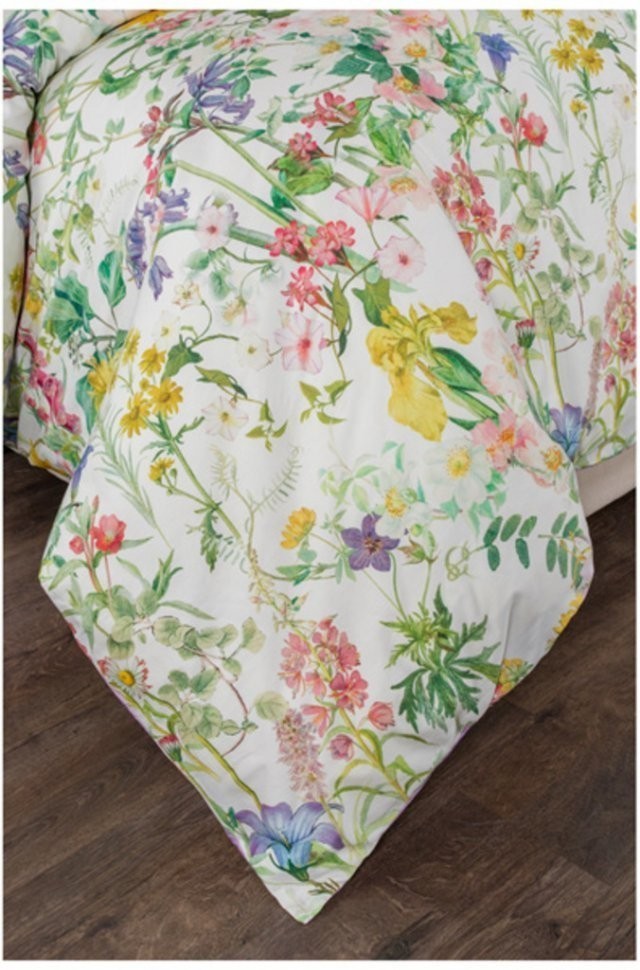 Кпб 2-х сп "флёр",хлопок 100%,белый+сиреневый,под175*215 -1шт., пр 240*240 -1шт., нав 70*50*5-2шт SANTALINO (985-220)