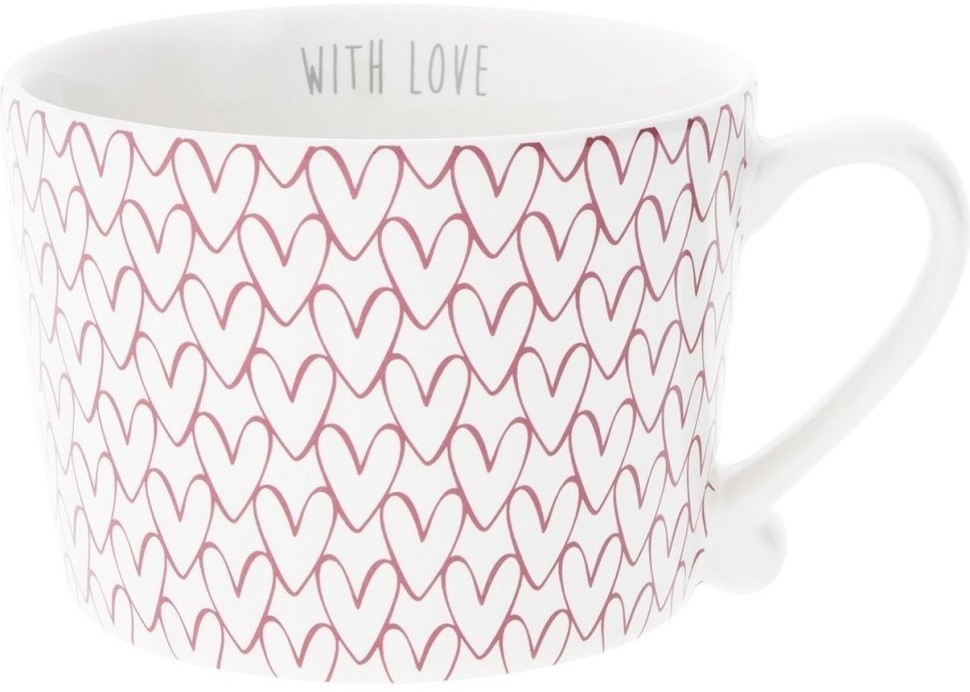 Bastion Collections Кружка White Нeart Pattern Red RJ/CUP 015 RED